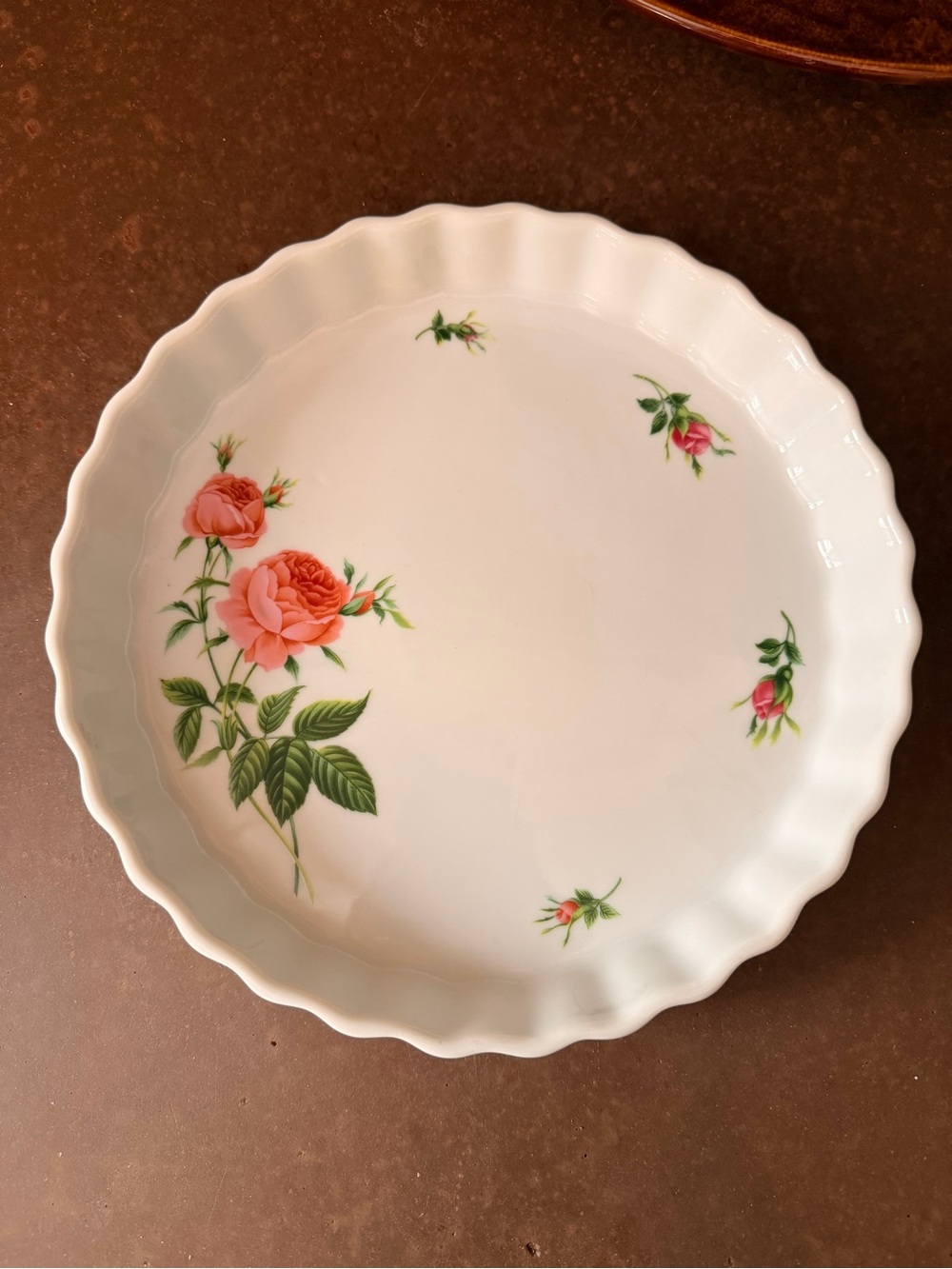Vintage Rose 9.75" Quiche Dish by Christineholm